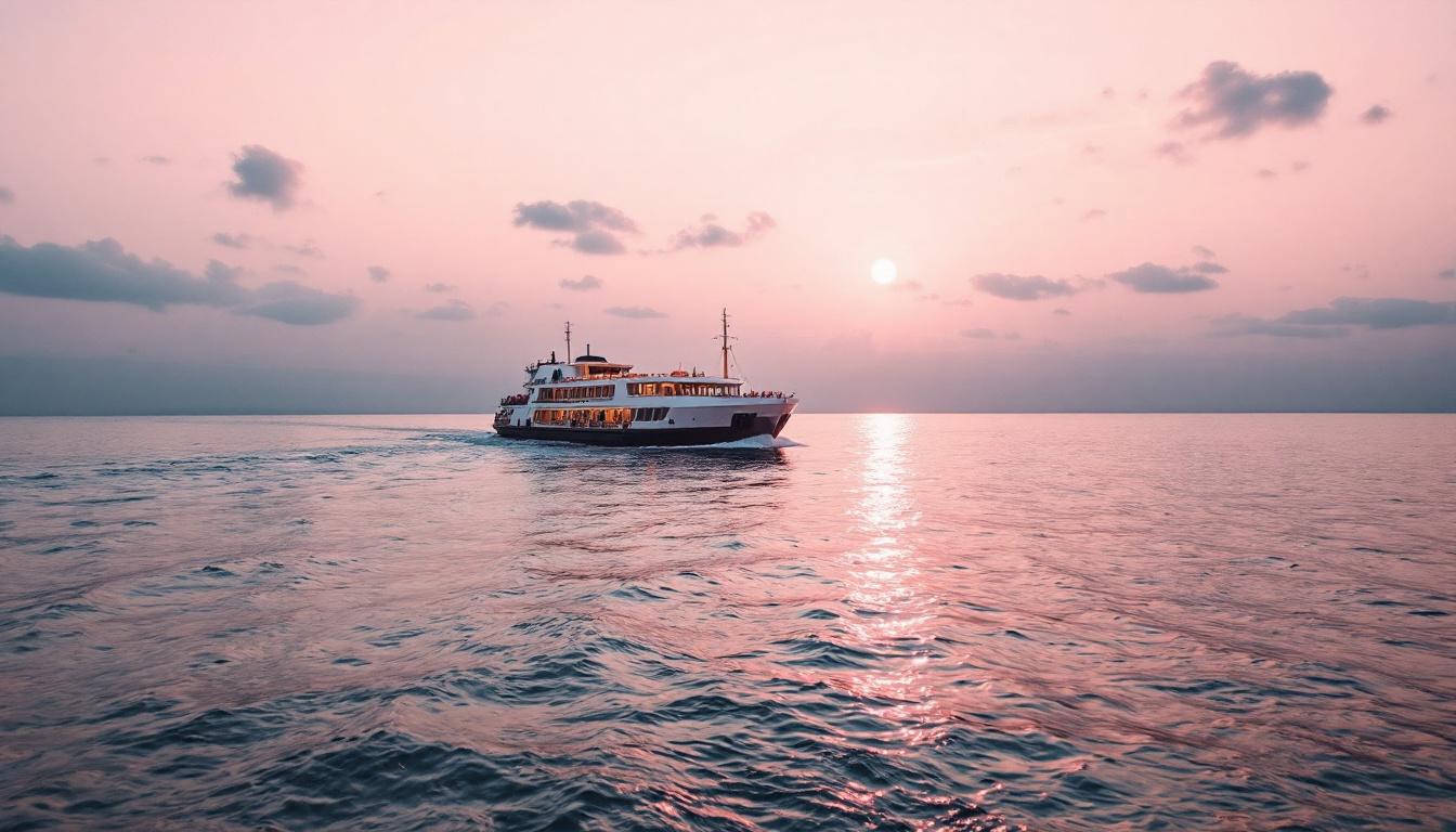 Ferry desde Buenos Aires llegando al puerto de Colonia del Sacramento